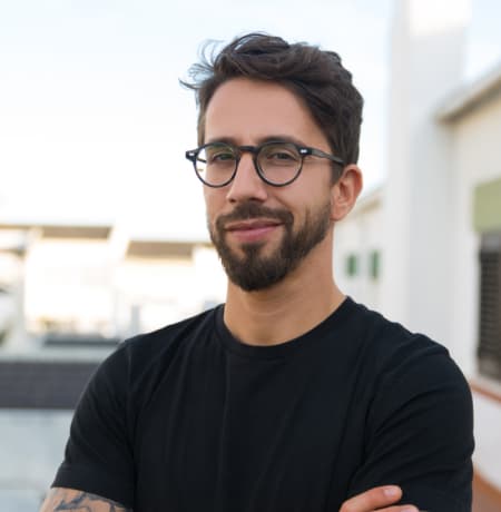 a man in glasses